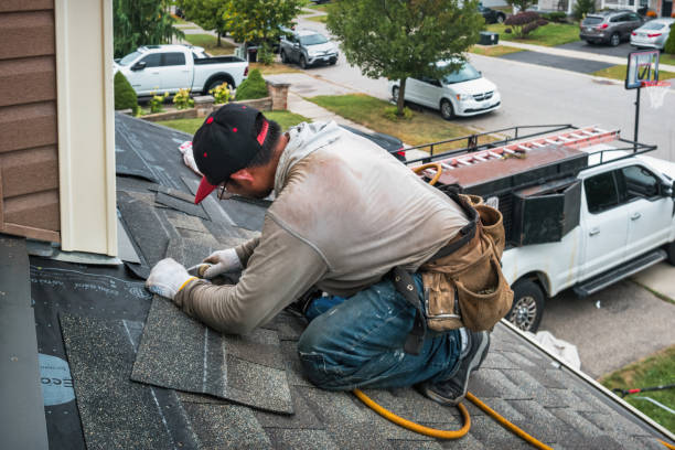 Professional Roof Installation technician working in Cambridge, IA